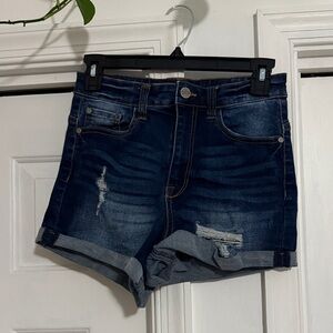 Kendall & Kylie Dark Blue Jean Shorts